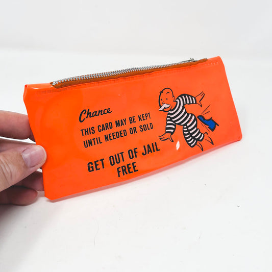 Vintage 1980s Monopoly Pencil Case – Get Out of Jail Free