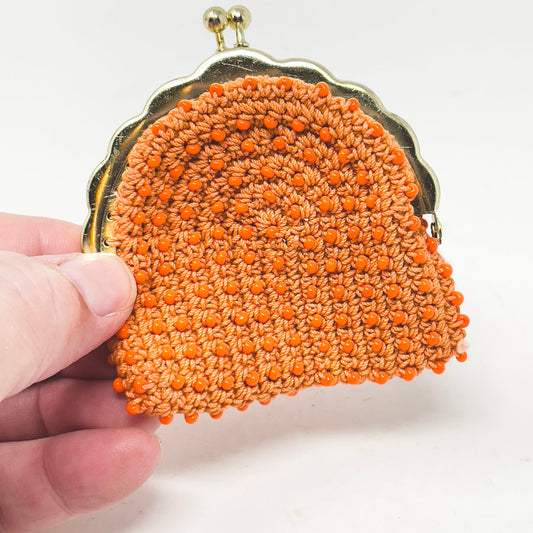 Vintage Crocheted Beaded Coin Purse