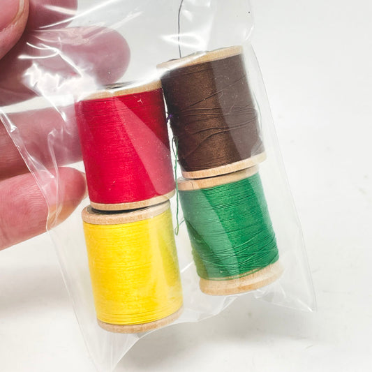 4 Vintage Wood Thread Spools