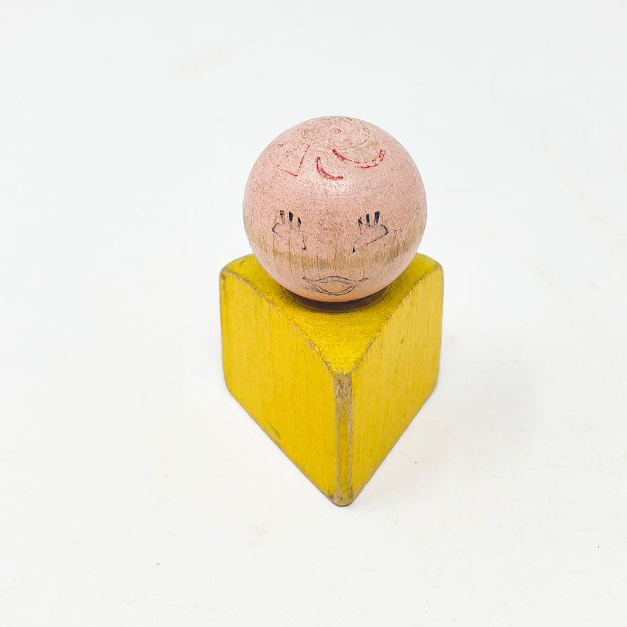 Vintage Wooden Fisher Price Little People - Triangle Shape