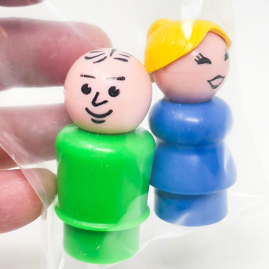 Vintage Fisher Price Little People Toys - Man and Woman Set