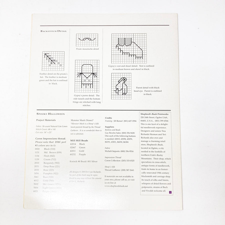 Shepherd's Bush Printworks Cross Stitch Patterns - Pick a Design