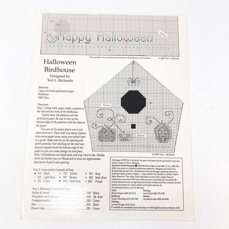 Shepherd's Bush Printworks Cross Stitch Patterns - Pick a Design