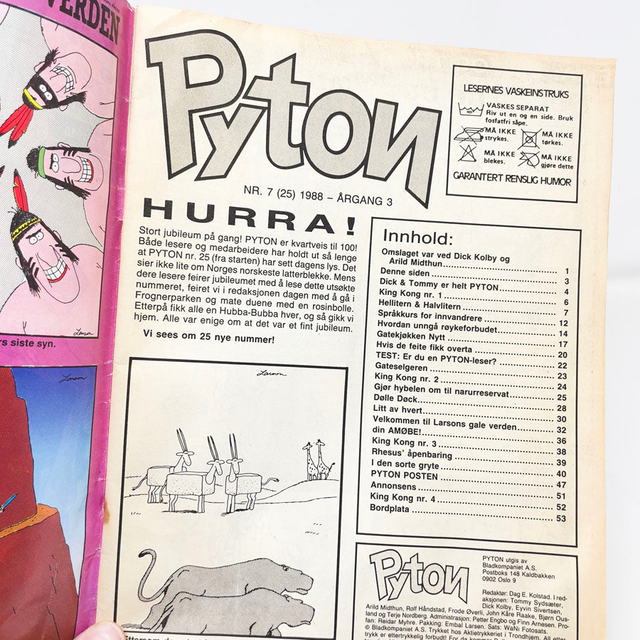 Pyton Nr. 7 – 1988 Norwegian Satirical Comic