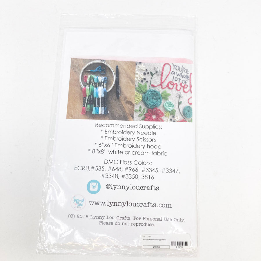 Lynny Lou Crafts- A Whole Lot of Lovely Embroidery Pattern