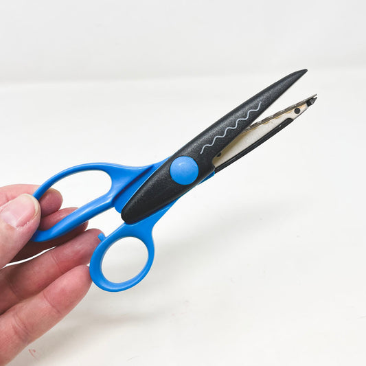 Royal Blue & Black Wave Paper Edger Scissors
