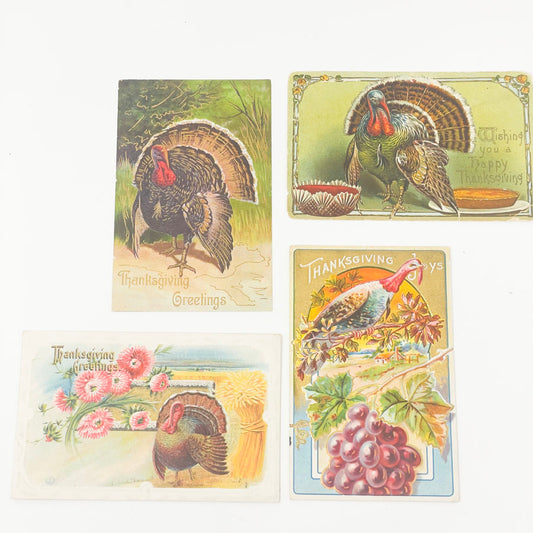 Eight Antique Edwardian Thanksgiving Postcards