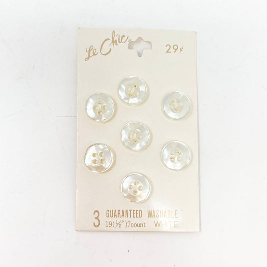 7 Pearlized LeChic Carded 1/2" Buttons