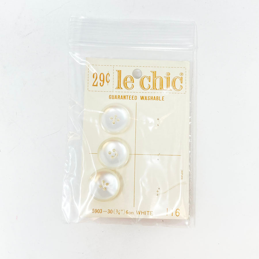 Small Bundle of 7 White Carded Buttons