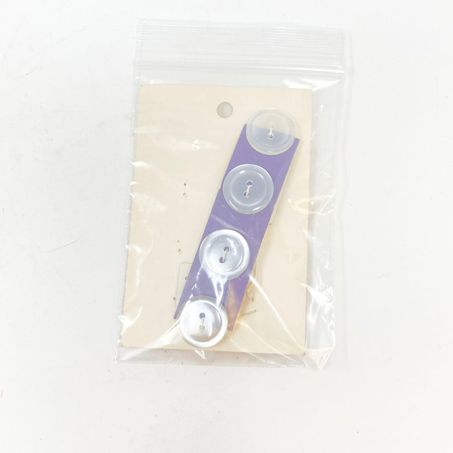 Small Bundle of 7 White Carded Buttons