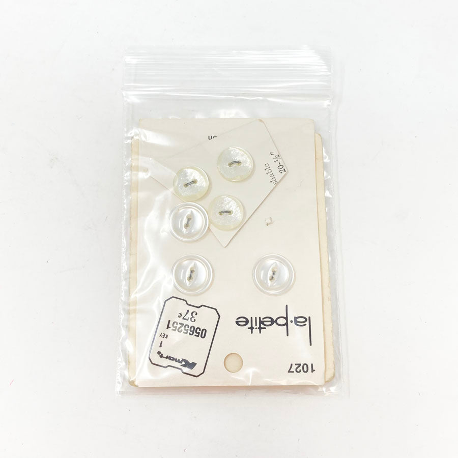 Bundle of 15 Small Clear Carded Buttons