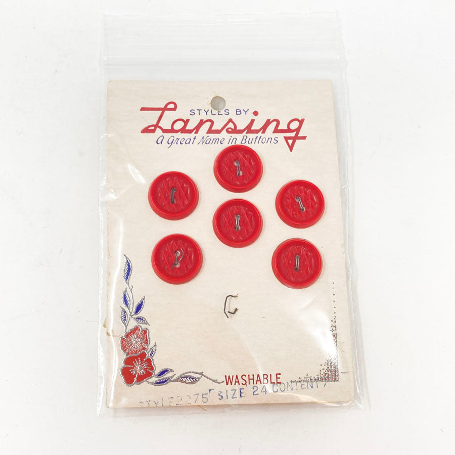 Bundle of 9 Red & Pink Carded Buttons