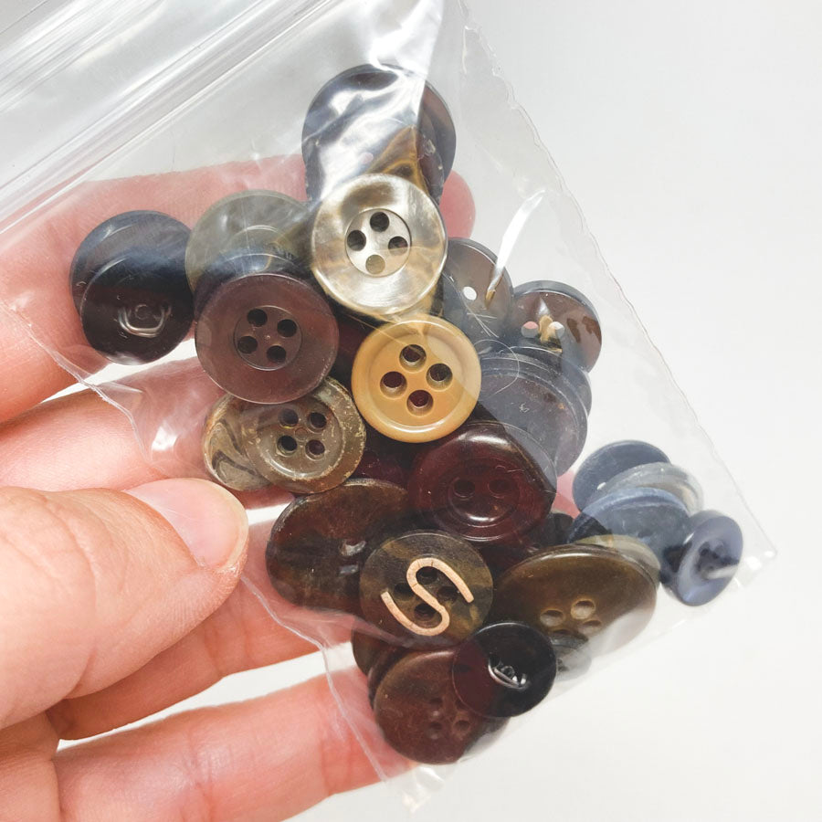 Small Bag of Mixed Size/Color Brown Buttons