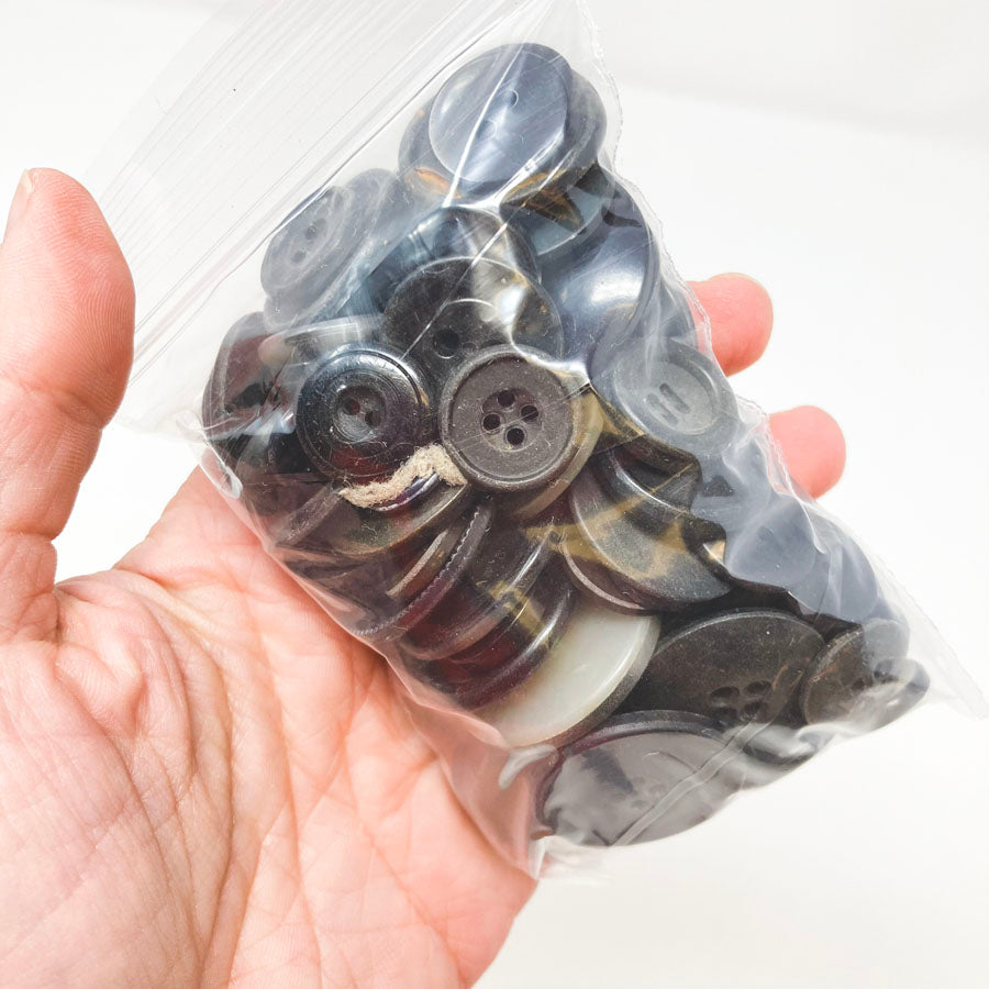Medium Bag of Black/Brown Mixed Size Buttons
