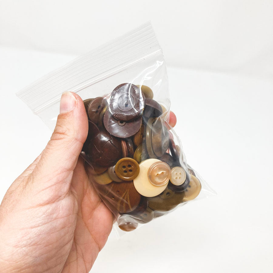 Medium Bag of Mixed Size/Tone Brown Buttons