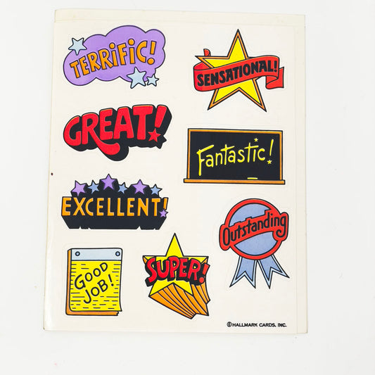 Vintage 1980s Hallmark Sticker Sheet - Teacher Sayings (4)