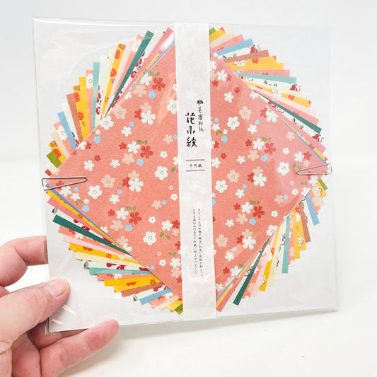 NEW // Washi Origami Paper – Mini Floral Patterns (Chiyogami, 100 Sheets)