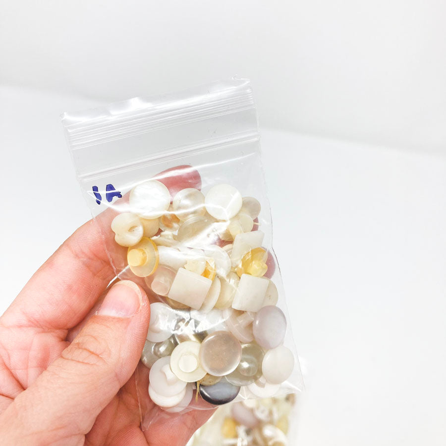 Small Bag of Clear & White Shank Buttons