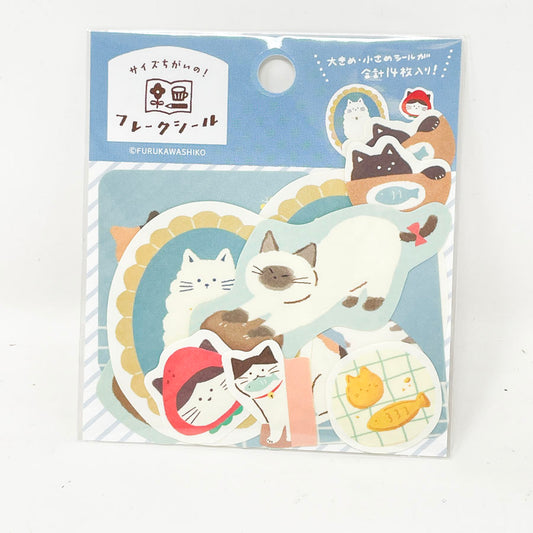 NEW // Furukawa Paper Flake Stickers – Cat Theme (14 pcs)