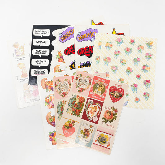 Bundle of Asst. Vintage Sticker Sheets