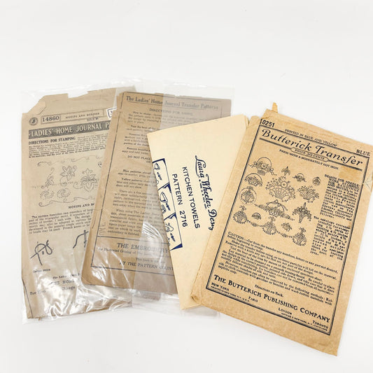 Assorted Bundle of Antique and Vintage Transfer Patterns