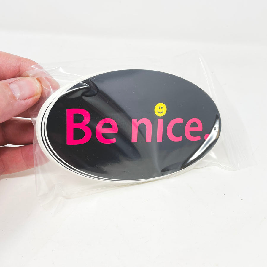 Bundle of Black "Be Nice" Stickers