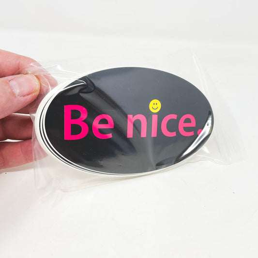 Bundle of Black "Be Nice" Stickers