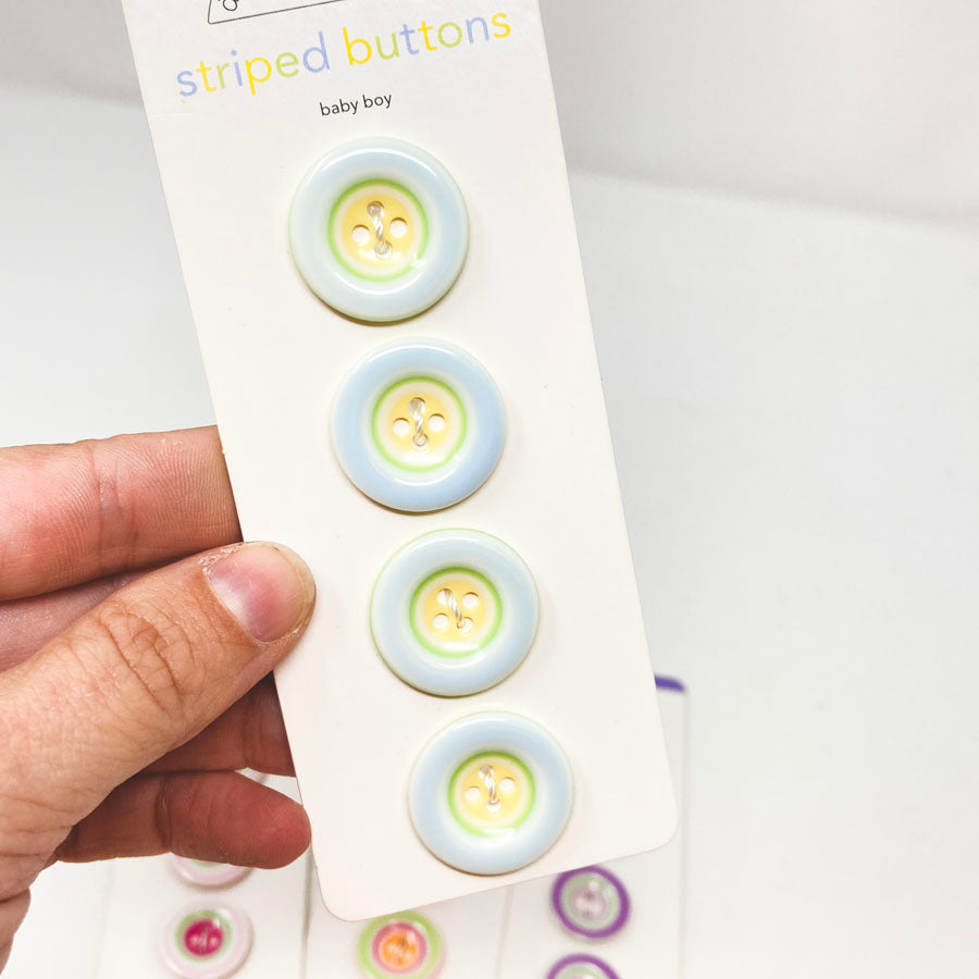 Doodlebug Striped Button Cards