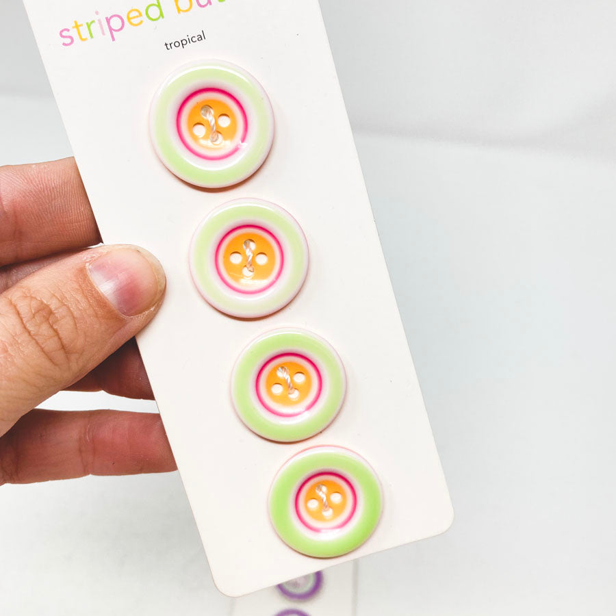 Doodlebug Striped Button Cards