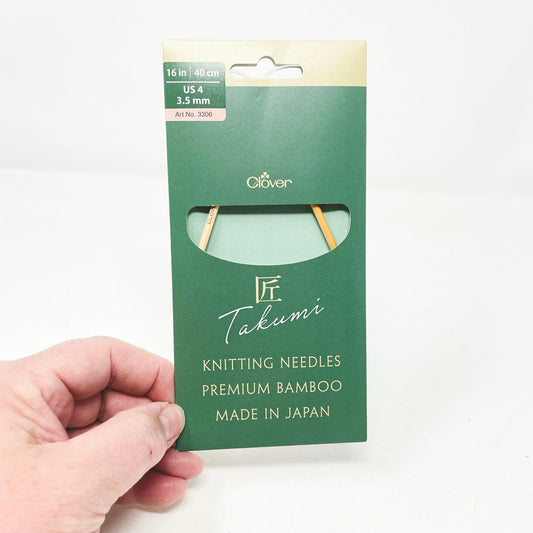 Size 4 - 16" - Clover Takumi Bamboo Circular Knitting Needle