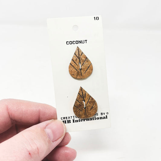Brown Coconut Leaf Buttons