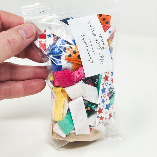 Bundle of 5/8" Soft Satin Elastic Band Remnants