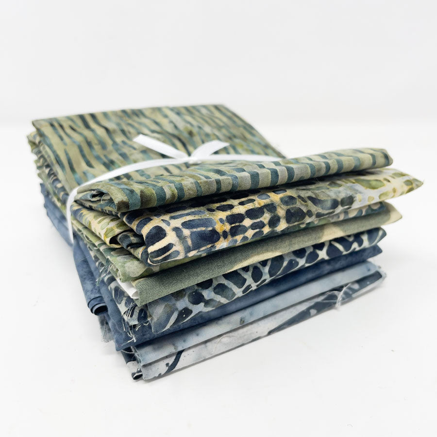 Blues and Greens Batik Fabric Bundle