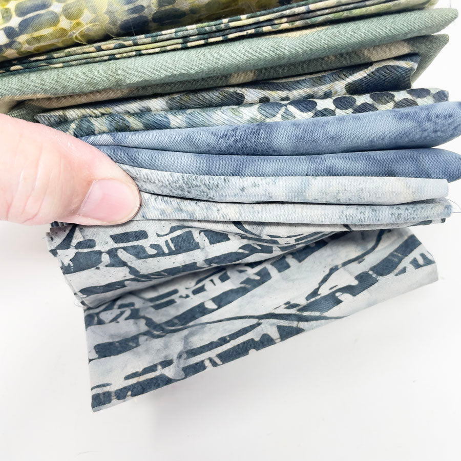 Blues and Greens Batik Fabric Bundle