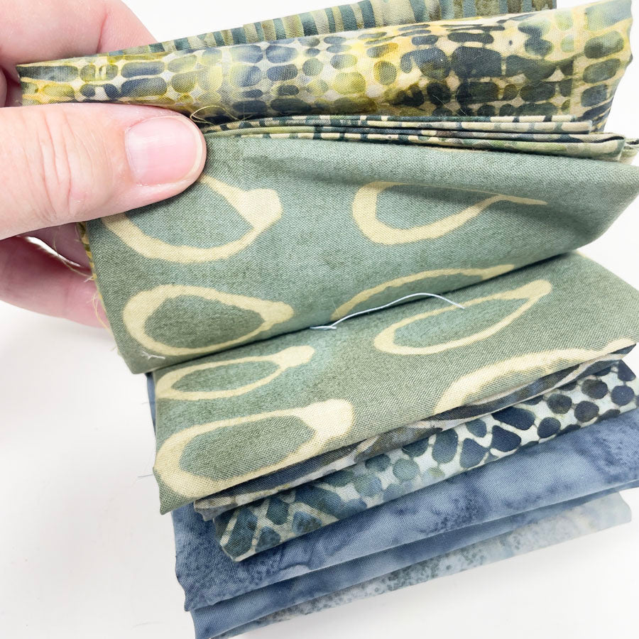 Blues and Greens Batik Fabric Bundle