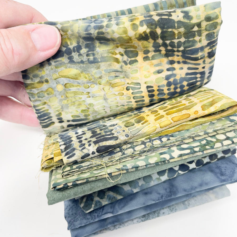 Blues and Greens Batik Fabric Bundle