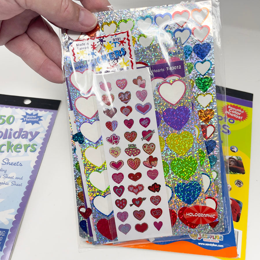 Bundle of Sticker Books & Hearts Pack