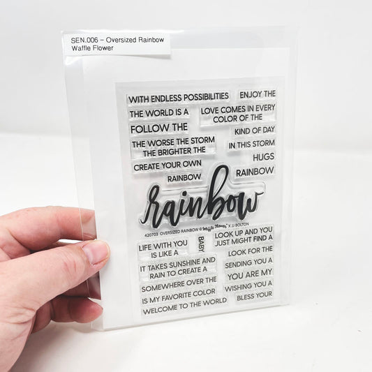 Oversize Rainbow – Waffle Flower Stamp and Die Set