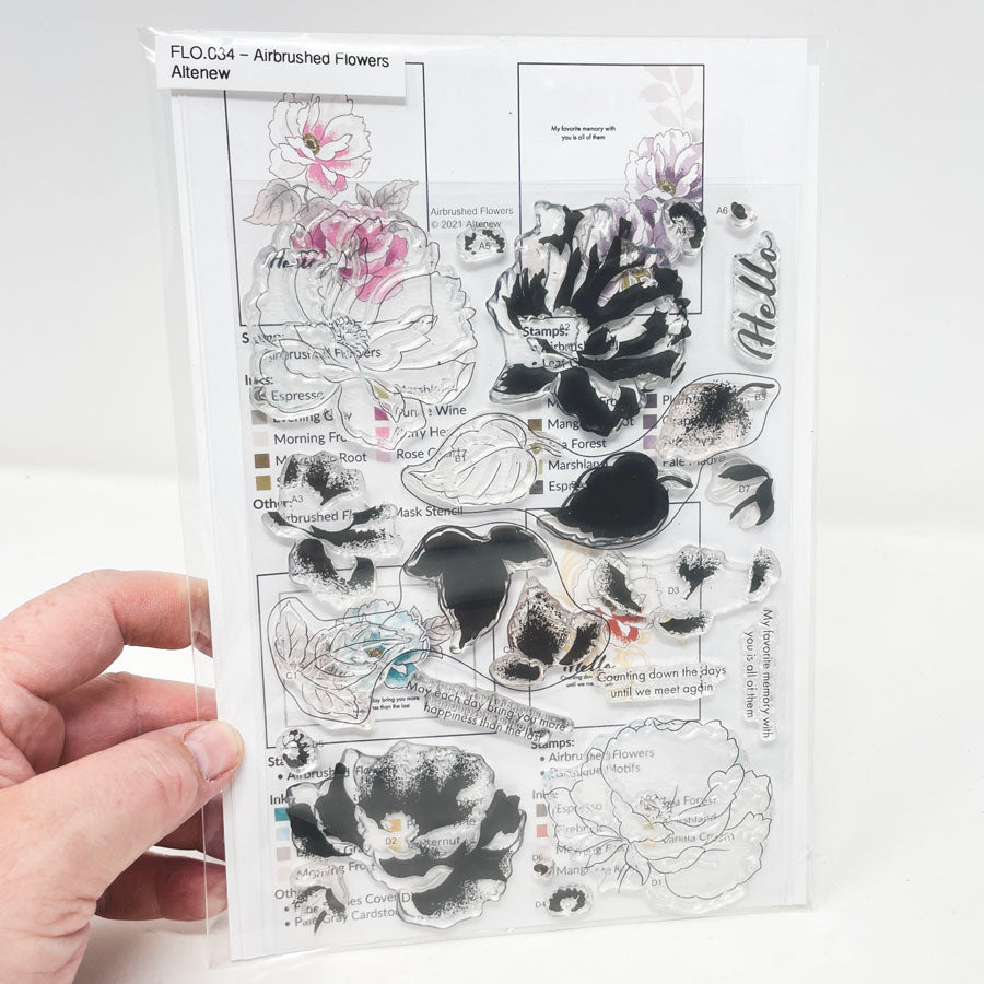 Airbrushed Flowers - Altenew Stamp, Stencil, and Die Set