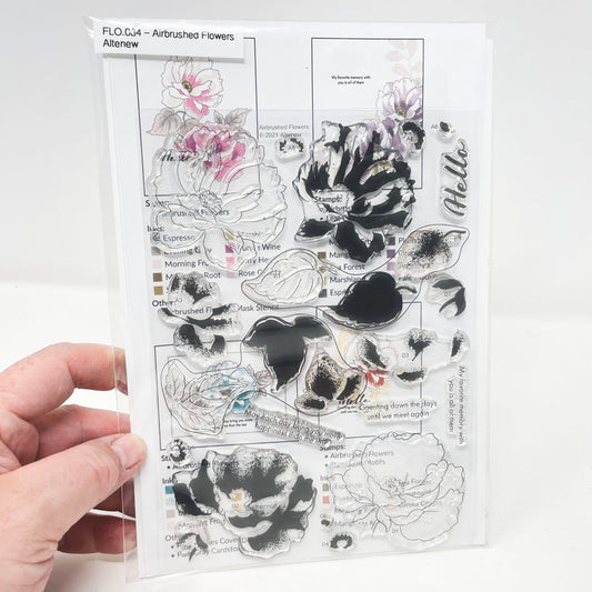 Airbrushed Flowers - Altenew Stamp, Stencil, and Die Set