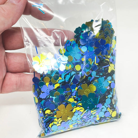 Blue & Green Flower Confetti