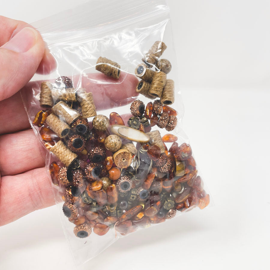 Assorted Amber and Brown Beads