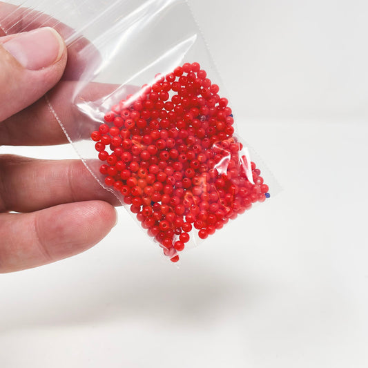 Plastic Red Round Beads