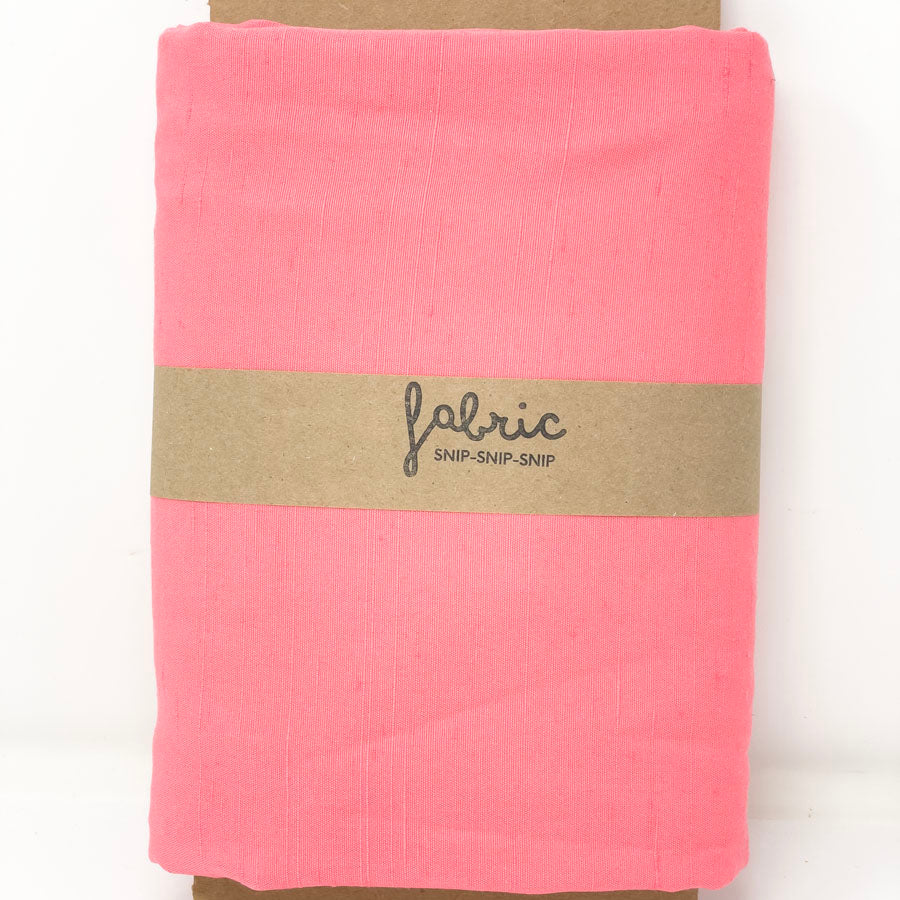 3 Yds - Coral Color Cotton Blend Fabric