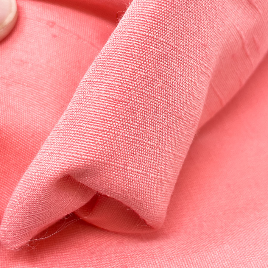 3 Yds - Coral Color Cotton Blend Fabric