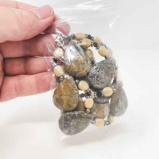 Neutral Stones Strung Beads