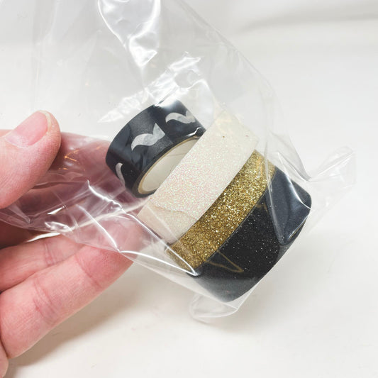 Gold, Black & White Washi Pack