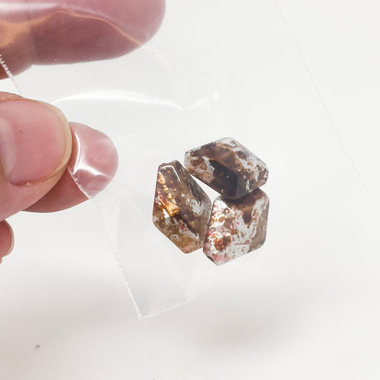 Splattered Silver Beads