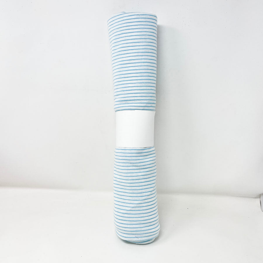 54" x 66" Baby Blue Pin Stripe Lightweight Jersey Stretch Fabric