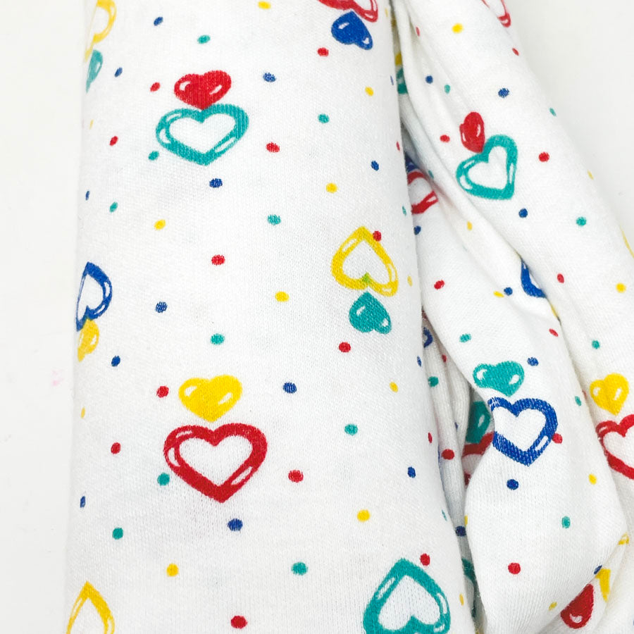 60" x 62" 90s Hearts Heavyweight Jersey Fabric